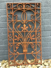 Cast iron door-window grille, wall ornament, beautiful wrought iron piece!